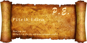 Pitrik Edina névjegykártya
