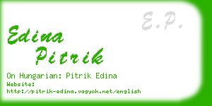 edina pitrik business card